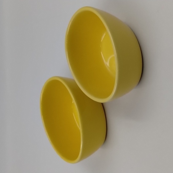 Crate & Barrel Egg Cups Easter Yellow Ceramic. - Picture 2 of 7